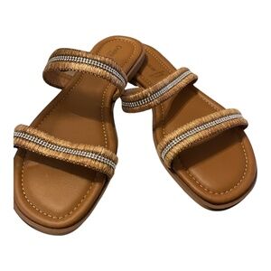 Women's Cristina Francini Leather Sock Slide on Sandal